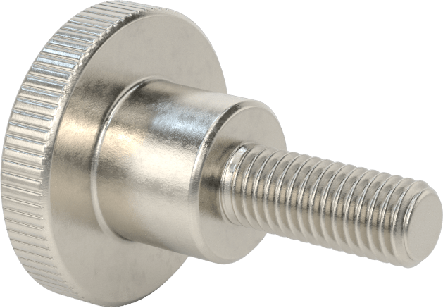 Paslanmaz Çelik Yükseltilmiş Tırtıllı Başlı Parmak Vidası, M8 x 1,25 mm Diş Boyutu, 20 mm Uzunluk