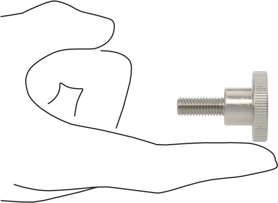Paslanmaz Çelik Yükseltilmiş Tırtıllı Başlı Parmak Vidası, M8 x 1,25 mm Diş Boyutu, 20 mm Uzunluk