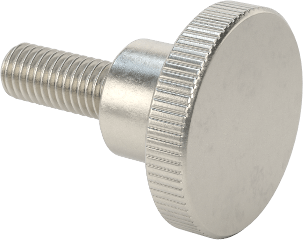 Paslanmaz Çelik Yükseltilmiş Tırtıllı Başlı Parmak Vidası, M8 x 1,25 mm Diş Boyutu, 20 mm Uzunluk