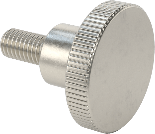 Paslanmaz Çelik Yükseltilmiş Tırtıllı Başlı Parmak Vidası, M3 x 0,50 mm Dişli Boyutu, 6 mm Uzunluk