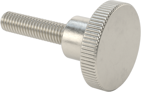 Paslanmaz Çelik Yükseltilmiş Tırtıllı Başlı Parmak Vidası, M3 x 0,50 mm Dişli Boyutu, 12 mm Uzunluk