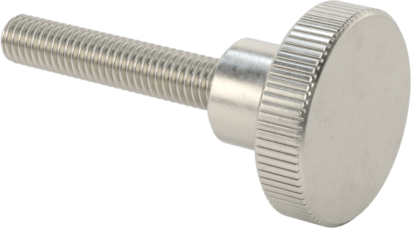 Paslanmaz Çelik Yükseltilmiş Tırtıllı Başlı Parmak Vidası, M3 x 0,50 mm Dişli Boyutu, 16 mm Uzunluk