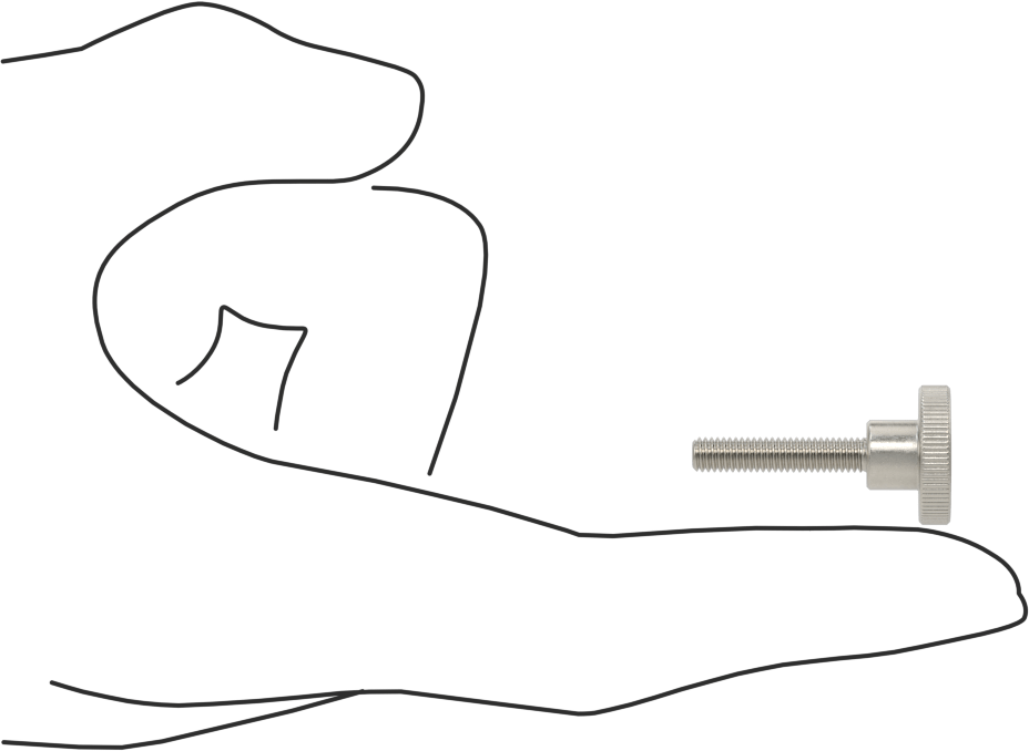 Paslanmaz Çelik Yükseltilmiş Tırtıllı Başlı Parmak Vidası, M4 x 0,70 mm Diş Boyutu, 20 mm Uzunluk