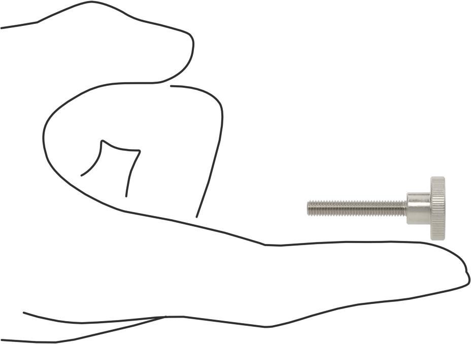 Paslanmaz Çelik Yükseltilmiş Tırtıllı Başlı Parmak Vidası, M4 x 0,70 mm Diş Boyutu, 25 mm Uzunluk