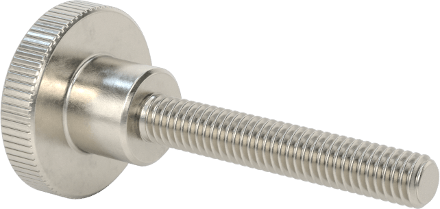 Paslanmaz Çelik Yükseltilmiş Tırtıllı Başlı Parmak Vidası, M4 x 0,70 mm Diş Boyutu, 25 mm Uzunluk