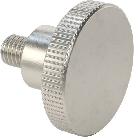 Paslanmaz Çelik Yükseltilmiş Tırtıllı Başlı Parmak Vidası, M5 x 0,80 mm Diş Boyutu, 6 mm Uzunluk