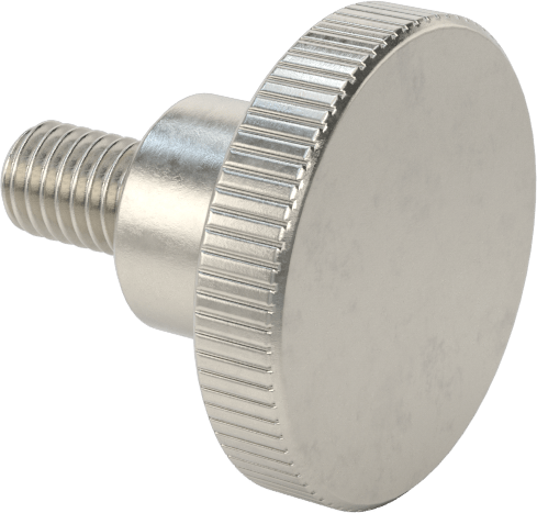 Paslanmaz Çelik Yükseltilmiş Tırtıllı Başlı Parmak Vidası, M5 x 0,80 mm Diş Boyutu, 8 mm Uzunluk