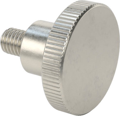 Paslanmaz Çelik Yükseltilmiş Tırtıllı Başlı Parmak Vidası, M6 x 1 mm Diş Boyutu, 8 mm Uzunluk