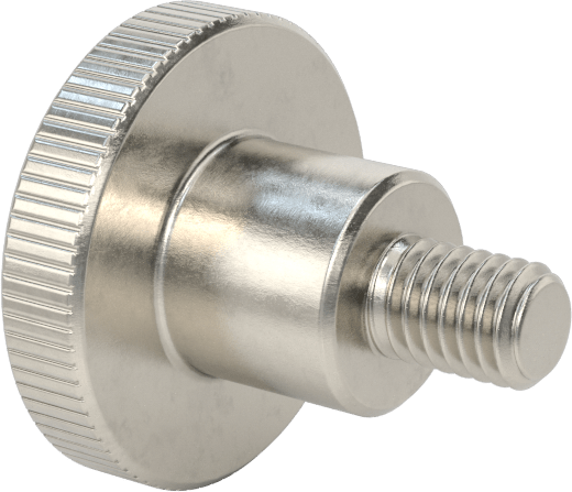 Paslanmaz Çelik Yükseltilmiş Tırtıllı Başlı Parmak Vidası, M6 x 1 mm Diş Boyutu, 8 mm Uzunluk