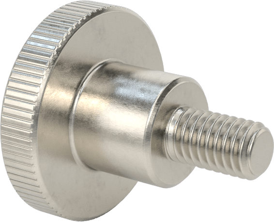 Paslanmaz Çelik Yükseltilmiş Tırtıllı Başlı Parmak Vidası, M6 x 1 mm Diş Boyutu, 10 mm Uzunluk