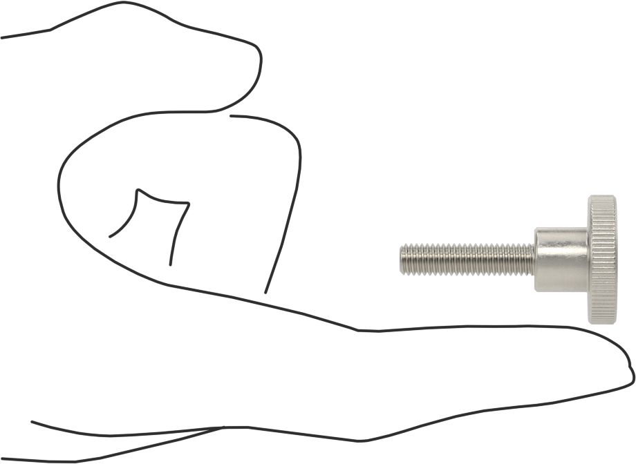 Paslanmaz Çelik Yükseltilmiş Tırtıllı Başlı Parmak Vidası, M6 x 1 mm Diş Boyutu, 25 mm Uzunluk