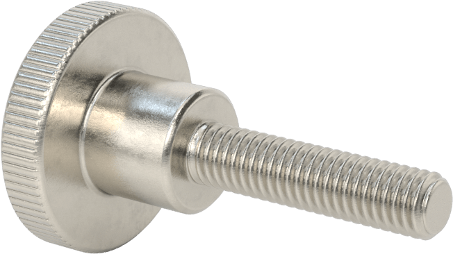 Paslanmaz Çelik Yükseltilmiş Tırtıllı Başlı Parmak Vidası, M6 x 1 mm Diş Boyutu, 25 mm Uzunluk