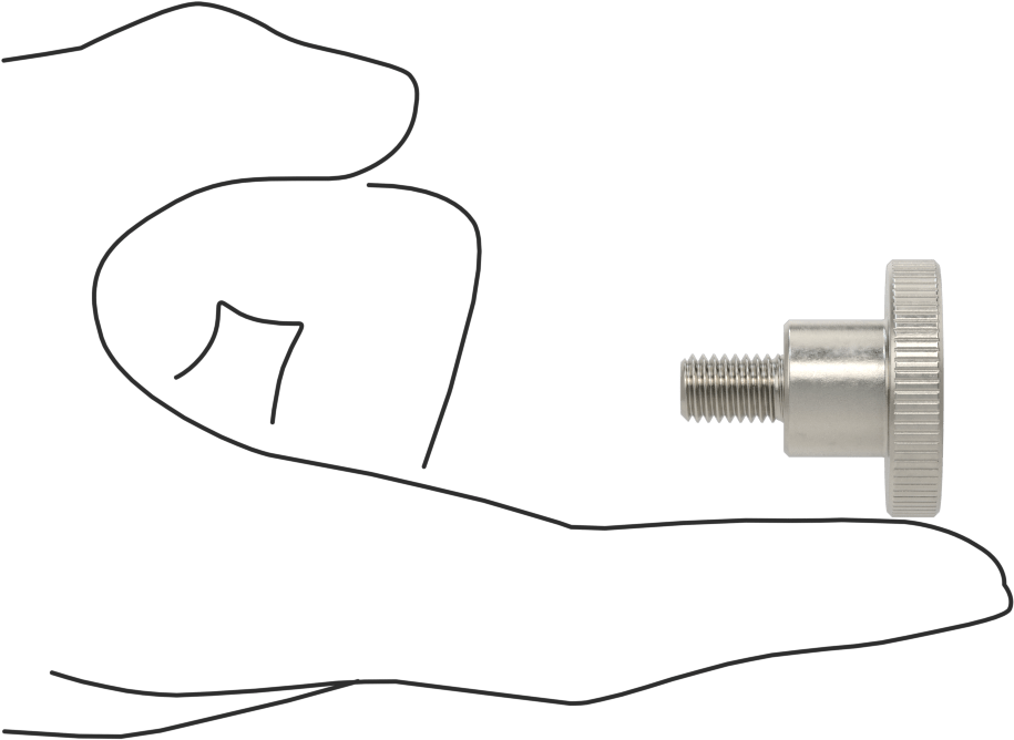 Paslanmaz Çelik Yükseltilmiş Tırtıllı Başlı Parmak Vidası, M8 x 1,25 mm Diş Boyutu, 12 mm Uzunluk