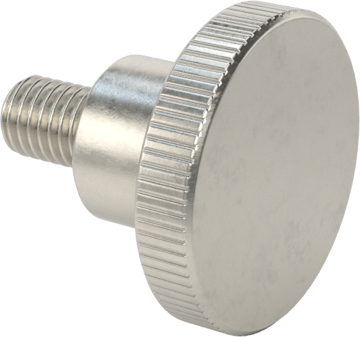 Paslanmaz Çelik Yükseltilmiş Tırtıllı Başlı Parmak Vidası, M8 x 1,25 mm Diş Boyutu, 12 mm Uzunluk