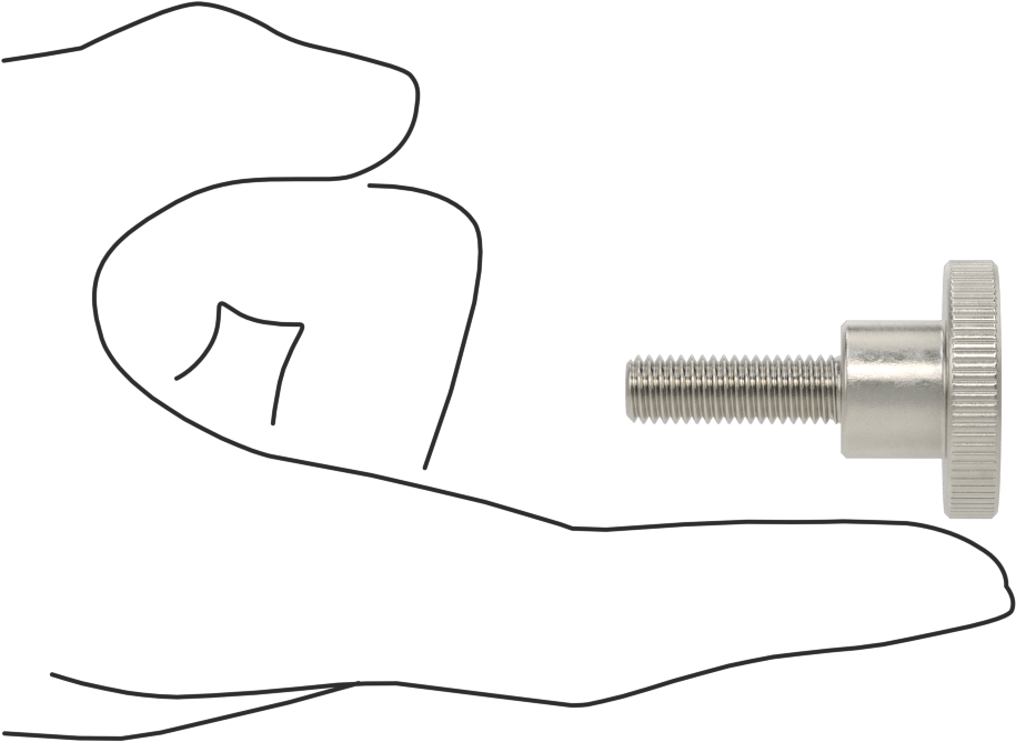 Paslanmaz Çelik Yükseltilmiş Tırtıllı Başlı Parmak Vidası, M8 x 1,25 mm Diş Boyutu, 25 mm Uzunluk