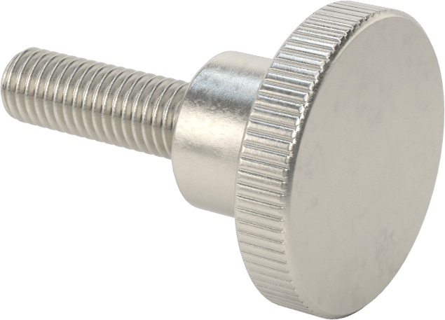Paslanmaz Çelik Yükseltilmiş Tırtıllı Başlı Parmak Vidası, M8 x 1,25 mm Diş Boyutu, 25 mm Uzunluk