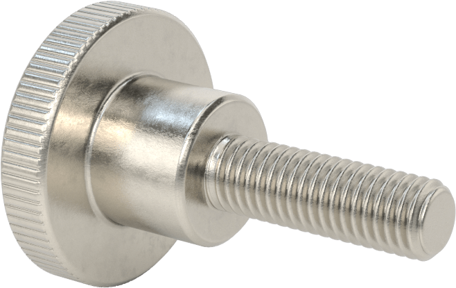Paslanmaz Çelik Yükseltilmiş Tırtıllı Başlı Parmak Vidası, M8 x 1,25 mm Diş Boyutu, 25 mm Uzunluk