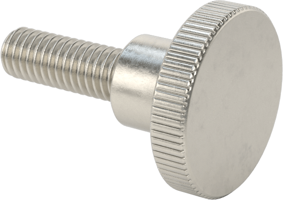 Paslanmaz Çelik Yükseltilmiş Tırtıllı Başlı Parmak Vidası, M3,5 x 0,6 mm Diş Boyutu, 10 mm Uzunluk