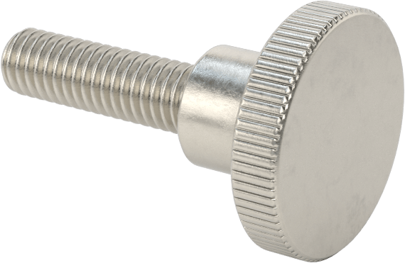 Paslanmaz Çelik Yükseltilmiş Tırtıllı Başlı Parmak Vidası, M3,5 x 0,6 mm Diş Boyutu, 12 mm Uzunluk
