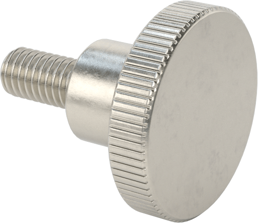 Paslanmaz Çelik Yükseltilmiş Tırtıllı Başlı Parmak Vidası, M3 x 0,50 mm Dişli Boyutu, 6 mm Uzunluk