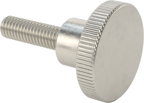 Paslanmaz Çelik Yükseltilmiş Tırtıllı Başlı Parmak Vidası, M3 x 0,50 mm Dişli Boyutu, 10 mm Uzunluk