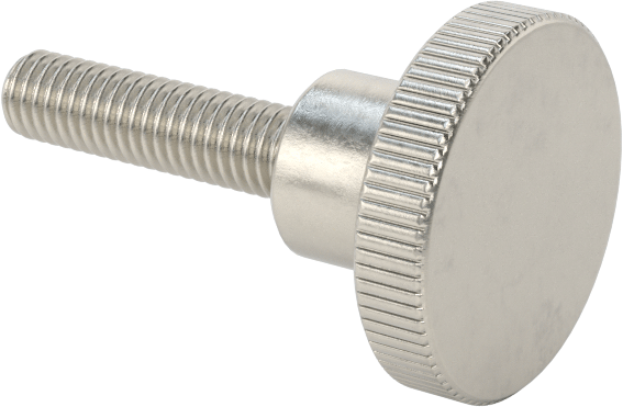 Paslanmaz Çelik Yükseltilmiş Tırtıllı Başlı Parmak Vidası, M3 x 0,50 mm Dişli Boyutu, 12 mm Uzunluk