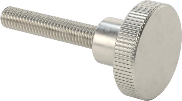 Paslanmaz Çelik Yükseltilmiş Tırtıllı Başlı Parmak Vidası, M3 x 0,50 mm Dişli Boyutu, 16 mm Uzunluk