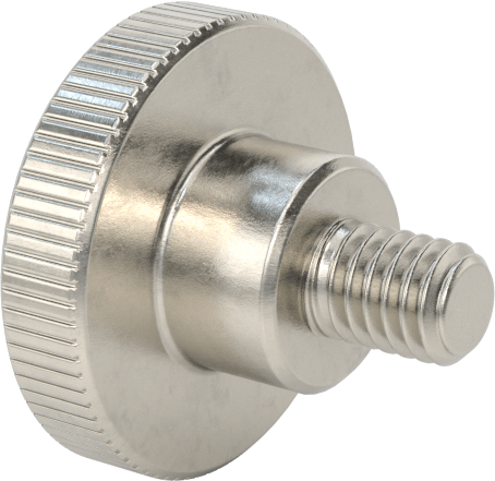Paslanmaz Çelik Yükseltilmiş Tırtıllı Başlı Parmak Vidası, M4 x 0,70 mm Diş Boyutu, 5 mm Uzunluk
