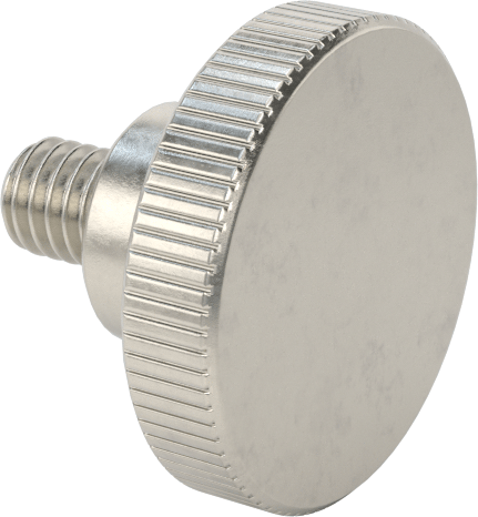 Paslanmaz Çelik Yükseltilmiş Tırtıllı Başlı Parmak Vidası, M4 x 0,70 mm Diş Boyutu, 5 mm Uzunluk