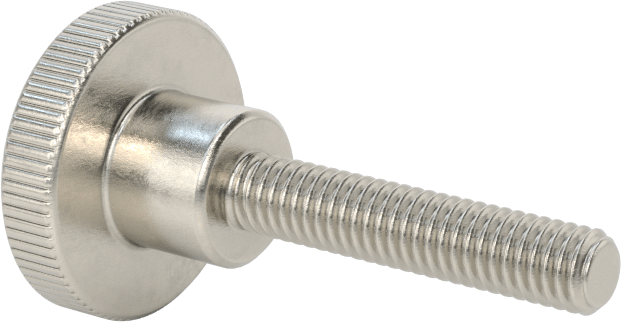 Paslanmaz Çelik Yükseltilmiş Tırtıllı Başlı Parmak Vidası, M4 x 0,70 mm Diş Boyutu, 20 mm Uzunluk