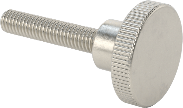 Paslanmaz Çelik Yükseltilmiş Tırtıllı Başlı Parmak Vidası, M4 x 0,70 mm Diş Boyutu, 20 mm Uzunluk
