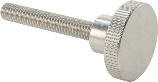 Paslanmaz Çelik Yükseltilmiş Tırtıllı Başlı Parmak Vidası, M4 x 0,70 mm Diş Boyutu, 25 mm Uzunluk