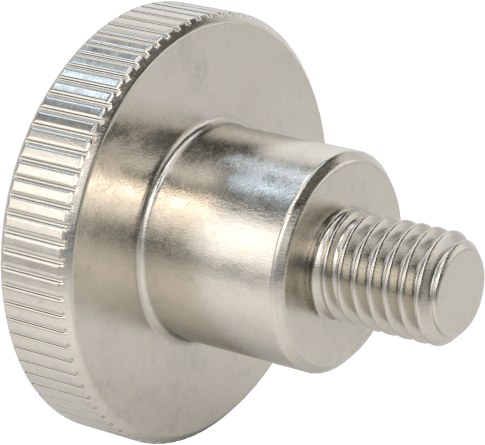Paslanmaz Çelik Yükseltilmiş Tırtıllı Başlı Parmak Vidası, M5 x 0,80 mm Diş Boyutu, 6 mm Uzunluk