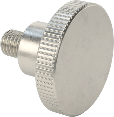 Paslanmaz Çelik Yükseltilmiş Tırtıllı Başlı Parmak Vidası, M5 x 0,80 mm Diş Boyutu, 6 mm Uzunluk