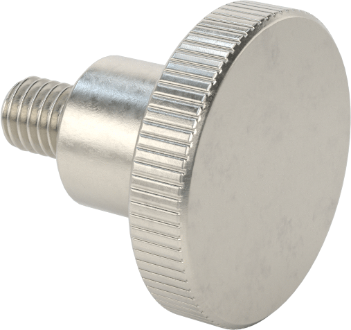 Paslanmaz Çelik Yükseltilmiş Tırtıllı Başlı Parmak Vidası, M6 x 1 mm Diş Boyutu, 8 mm Uzunluk