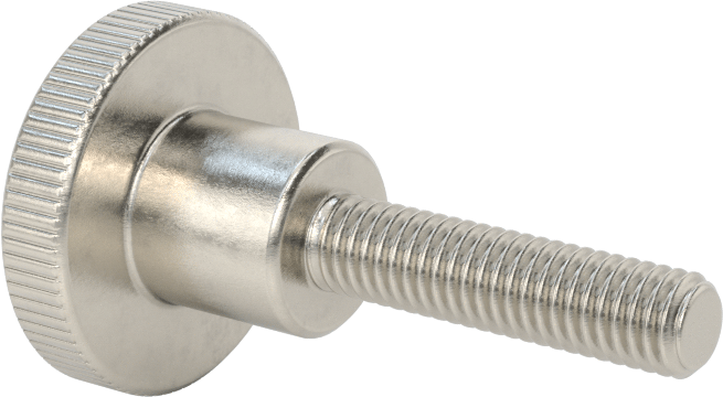 Paslanmaz Çelik Yükseltilmiş Tırtıllı Başlı Parmak Vidası, M6 x 1 mm Diş Boyutu, 25 mm Uzunluk