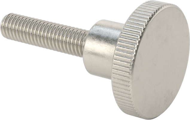 Paslanmaz Çelik Yükseltilmiş Tırtıllı Başlı Parmak Vidası, M6 x 1 mm Diş Boyutu, 25 mm Uzunluk