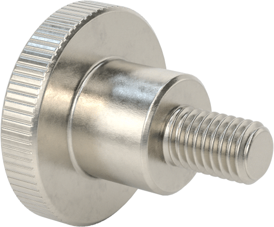 Paslanmaz Çelik Yükseltilmiş Tırtıllı Başlı Parmak Vidası, M8 x 1,25 mm Diş Boyutu, 12 mm Uzunluk