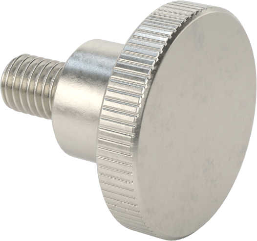 Paslanmaz Çelik Yükseltilmiş Tırtıllı Başlı Parmak Vidası, M8 x 1,25 mm Diş Boyutu, 12 mm Uzunluk