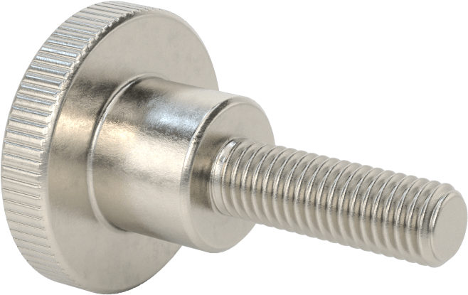 Paslanmaz Çelik Yükseltilmiş Tırtıllı Başlı Parmak Vidası, M8 x 1,25 mm Diş Boyutu, 25 mm Uzunluk