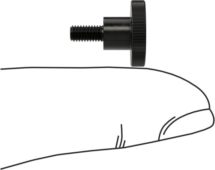 Çelik Yükseltilmiş Tırtıllı Başlı Parmak Vidası, M3 x 0,5 mm Diş Boyutu, 6 mm Uzunluk