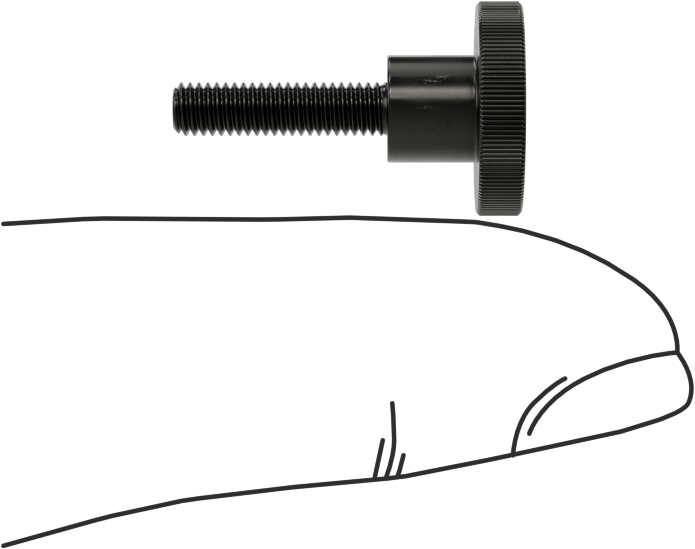 Çelik Yükseltilmiş Tırtıllı Başlı Parmak Vidası, M3 x 0,5 mm Diş Boyutu, 12 mm Uzunluk