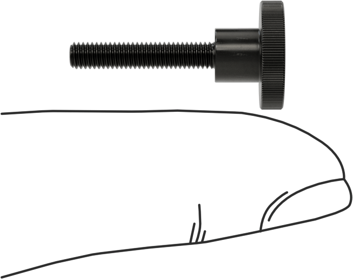 Çelik Yükseltilmiş Tırtıllı Başlı Parmak Vidası, M3 x 0,5 mm Diş Boyutu, 16 mm Uzunluk