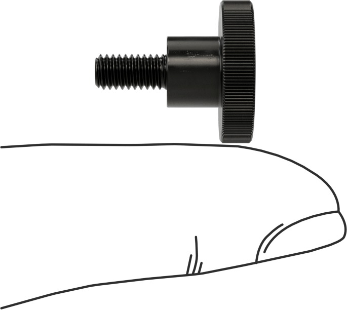 Çelik Yükseltilmiş Tırtıllı Başlı Parmak Vidası, M4 x 0,7 mm Diş Boyutu, 8 mm Uzunluk