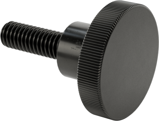 Çelik Yükseltilmiş Tırtıllı Başlı Parmak Vidası, M4 x 0,7 mm Diş Boyutu, 12 mm Uzunluk