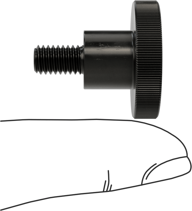 Çelik Yükseltilmiş Tırtıllı Başlı Parmak Vidası, M6 x 1 mm Diş Boyutu, 10 mm Uzunluk