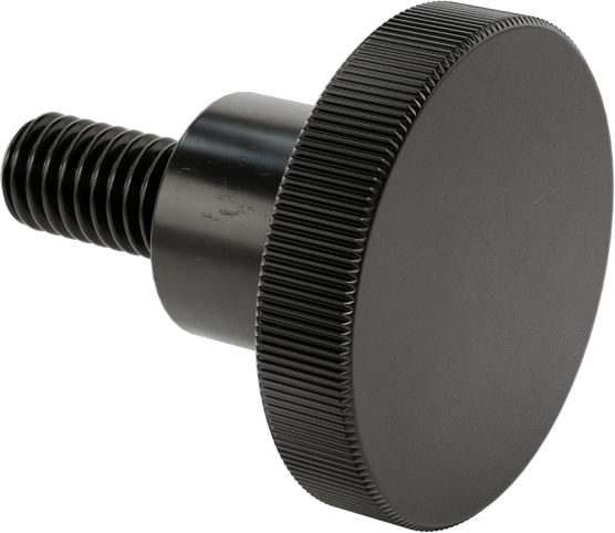 Çelik Yükseltilmiş Tırtıllı Başlı Parmak Vidası, M6 x 1 mm Diş Boyutu, 12 mm Uzunluk