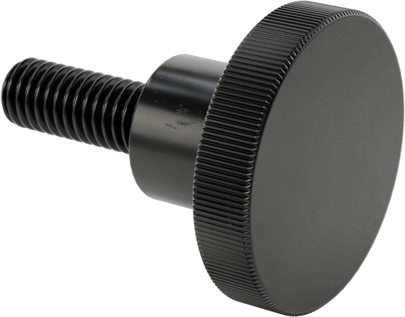 Çelik Yükseltilmiş Tırtıllı Başlı Parmak Vidası, M6 x 1 mm Diş Boyutu, 16 mm Uzunluk