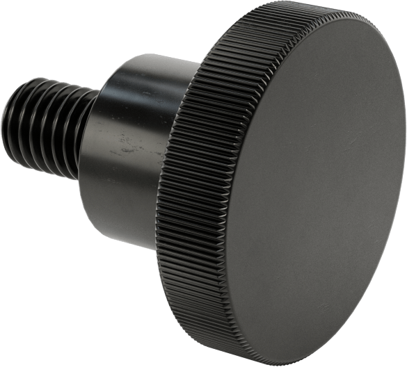 Çelik Yükseltilmiş Tırtıllı Başlı Parmak Vidası, M10 x 1,5 mm Diş Boyutu, 15 mm Uzunluk