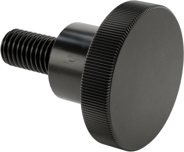 Çelik Yükseltilmiş Tırtıllı Başlı Parmak Vidası, M10 x 1,5 mm Diş Boyutu, 20 mm Uzunluk